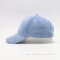 Embroidery Sky Blue Corduroy Baseball Cap